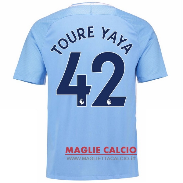 maglietta manchester city 2017-2018 toure yaya 42 prima